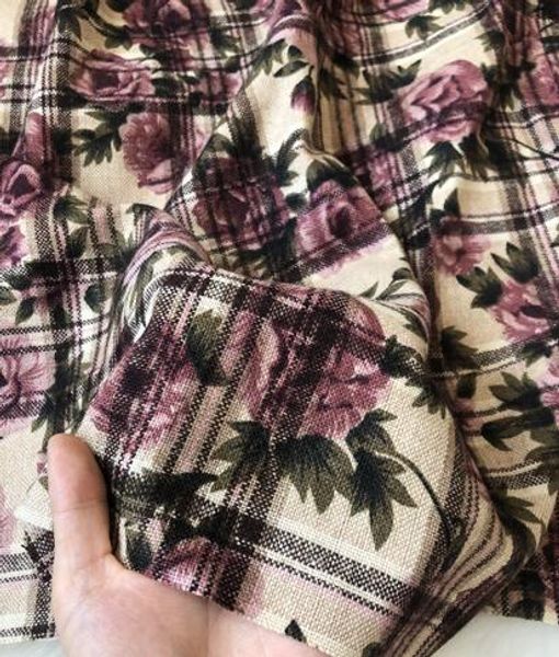 150cm apricot vintage gingham rose print cotton fabric patchwork dress coat printing super hollandais sequin textiles diy fabric c988, Black;white
150cm apricot vintage gingham rose print cotton fabric patchwork dress coat printing super hollandais sequin textiles diy fabric c988, Black;white