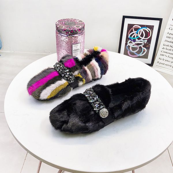 women's flat shoes 2019 winter fur warm plush female loafers fashion rhinestone women winter shoes slip on loafers woman shoe, Black
women's flat shoes 2019 winter fur warm plush female loafers fashion rhinestone women winter shoes slip on loafers woman shoe, Black