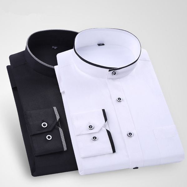 long sleeve solid color collar men dress shirts white black vintage style tranditonal casual business shirts
long sleeve solid color collar men dress shirts white black vintage style tranditonal casual business shirts