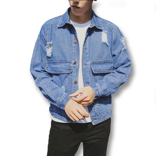 2016 new men denim jeans ripped hole jackets coats cardigans men's casual fashion slim fit long sleeved denim jackets outwear, Black;brown
2016 new men denim jeans ripped hole jackets coats cardigans men's casual fashion slim fit long sleeved denim jackets outwear, Black;brown
