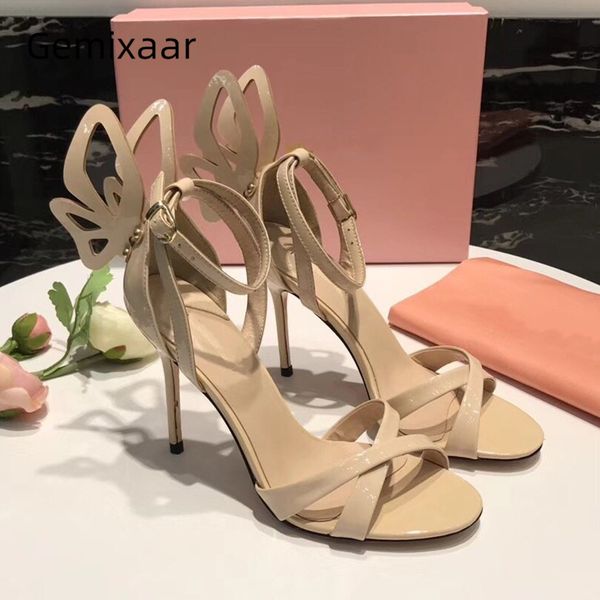 patent leather cross narrow band summer shoes cover heels stiletto heel fretwork butterfly-wing gladiator sandals women, Black 
patent leather cross narrow band summer shoes cover heels stiletto heel fretwork butterfly-wing gladiator sandals women, Black