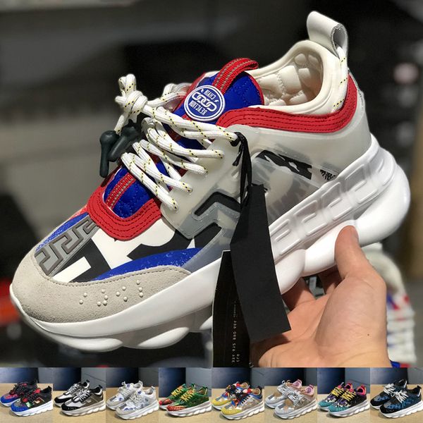 2019 chain reaction fashion luxury men women designer shoes black white sports running sneakers leather flat casual women shoes, White;red
2019 chain reaction fashion luxury men women designer shoes black white sports running sneakers leather flat casual women shoes, White;red