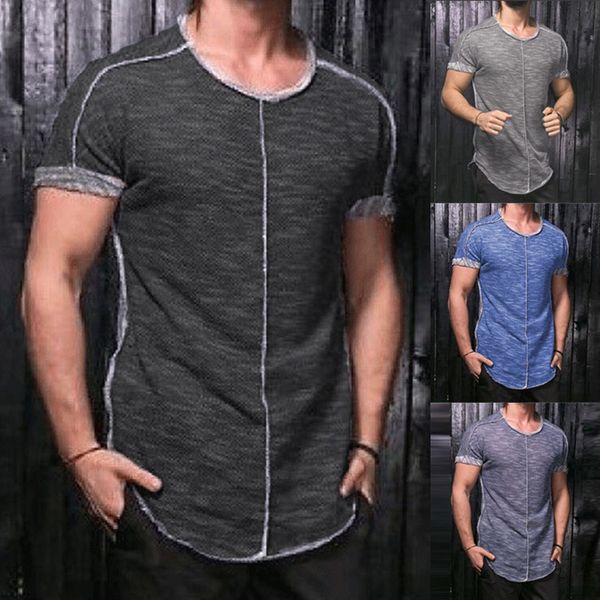 Summer Fashion T Shirt Men Short Sleeve O-Neck Solid Color Rough Patchwork Hip Hop Gray T-Shirts
Summer Fashion T Shirt Men Short Sleeve O-Neck Solid Color Rough Patchwork Hip Hop Gray T-Shirts