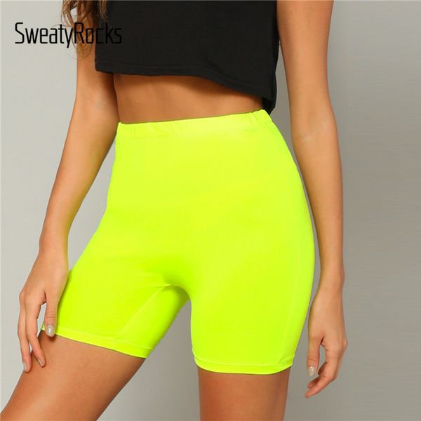 sweatyrocks neon color high waist cycling short activewear women skinny solid shorts 2020 summer elastic waist athleisure shorts, White;black
sweatyrocks neon color high waist cycling short activewear women skinny solid shorts 2020 summer elastic waist athleisure shorts, White;black