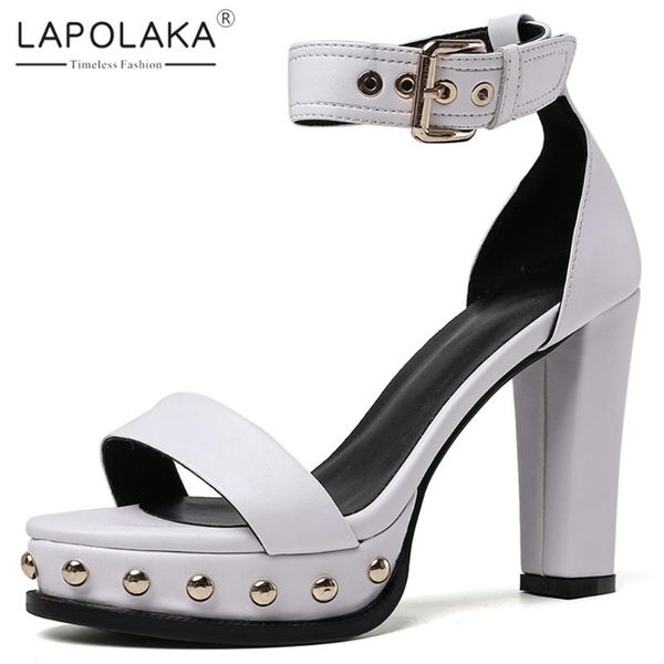 lapolaka 2020 fashion genuine cow leather punk style summer sandals woman shoes platform chunky high heels shoes women, Black
lapolaka 2020 fashion genuine cow leather punk style summer sandals woman shoes platform chunky high heels shoes women, Black