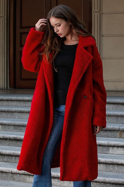 new arrival women designer coats fashion red long sleeve lapel neck blends coats autumn and winter casual women outwear, Black
new arrival women designer coats fashion red long sleeve lapel neck blends coats autumn and winter casual women outwear, Black