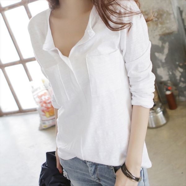 2019 autumn clothes bamboo cotton long sleeve t- female v-neck large t-shirt size loose white pure cotton base shirt fashion
2019 autumn clothes bamboo cotton long sleeve t- female v-neck large t-shirt size loose white pure cotton base shirt fashion