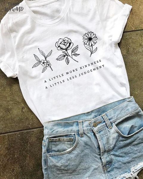 a little more kindness a little less judgement t shirt stylish summer short sleeve flower tha plant quote girl, White
a little more kindness a little less judgement t shirt stylish summer short sleeve flower tha plant quote girl, White