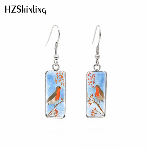 2019 new robin singing competition fish hook earring red robin rectangular earrings glass bird art jewelry, Silver
2019 new robin singing competition fish hook earring red robin rectangular earrings glass bird art jewelry, Silver