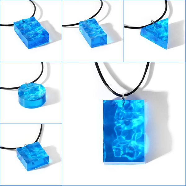 fashion ocean style blue sea water ripple pendant resin necklace rope chain ocean wave charm for girl jewelry gifts, Silver
fashion ocean style blue sea water ripple pendant resin necklace rope chain ocean wave charm for girl jewelry gifts, Silver