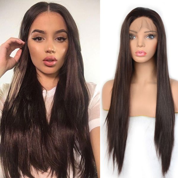 dark brown synthetic lace front wig glueless 13x4 long silky straight hair wigs for black white women heat resistant fiber synthetic hair
dark brown synthetic lace front wig glueless 13x4 long silky straight hair wigs for black white women heat resistant fiber synthetic hair
