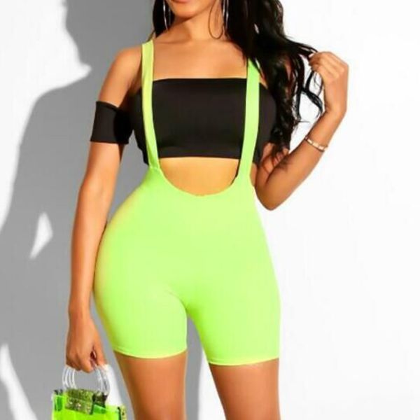 women high waist shorts suspender girl slim fit overall shorts bodycon trousers booty, White;black
women high waist shorts suspender girl slim fit overall shorts bodycon trousers booty, White;black