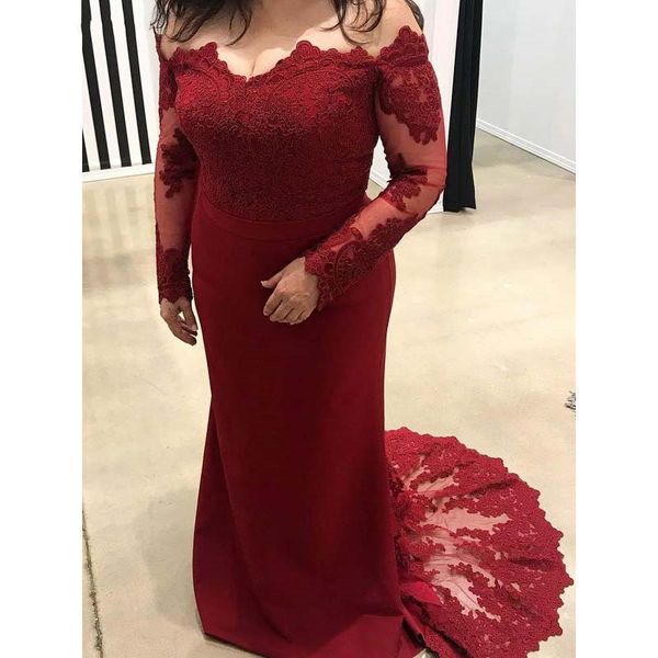 burgundy lace long sleeve mother of the bride dress mermaid off shoulder mother of the groom suits evening wedding party gowns, Black;red
burgundy lace long sleeve mother of the bride dress mermaid off shoulder mother of the groom suits evening wedding party gowns, Black;red