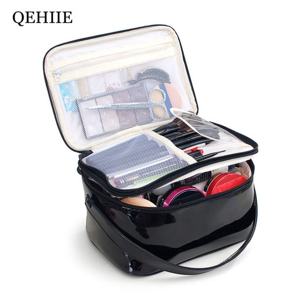 high capacity cosmetic bag waterproof pu women toiletry bag double-layer travel organizer case beautician cosmetic makeup bag y190702, Black;red
high capacity cosmetic bag waterproof pu women toiletry bag double-layer travel organizer case beautician cosmetic makeup bag y190702, Black;red