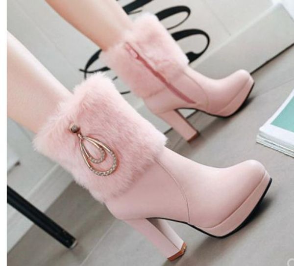 2019 women's boots in winter with new style high heel coarse heel round head waterproof table @7013, Black
2019 women's boots in winter with new style high heel coarse heel round head waterproof table @7013, Black