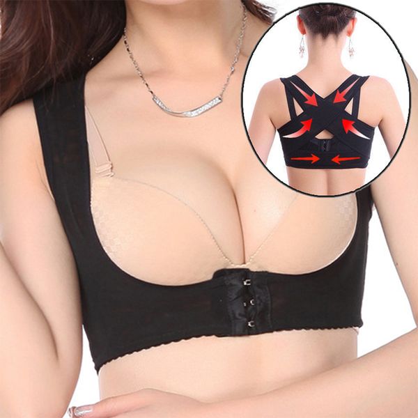 adjustable breast back support belt women posture corrector corset shoulder brace beauty chest support correction shaper, Black;white
adjustable breast back support belt women posture corrector corset shoulder brace beauty chest support correction shaper, Black;white