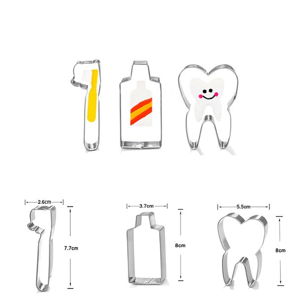 3pcs/set toothbrush toothpaste tooth shape cookie mould diy stainless steel cake mould mold baking tools tc190327
3pcs/set toothbrush toothpaste tooth shape cookie mould diy stainless steel cake mould mold baking tools tc190327
