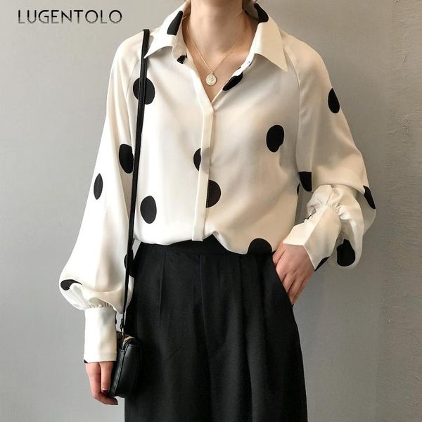 lugentolo women blouses korean dot vintage chiffon autumn loose long sleeve french button turndown collar elegant blouses, White
lugentolo women blouses korean dot vintage chiffon autumn loose long sleeve french button turndown collar elegant blouses, White