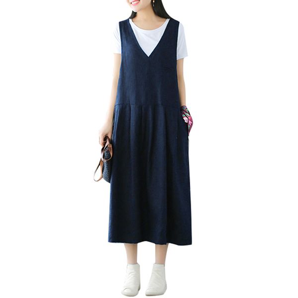 vintage women cotton dress solid color v neck sleeveless ladies summer plus size dresses 4xl 5xl korean style loose baggy dress, Black;gray
vintage women cotton dress solid color v neck sleeveless ladies summer plus size dresses 4xl 5xl korean style loose baggy dress, Black;gray