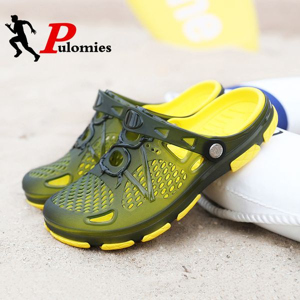 pulomies summer men clogs quick dry casual home slippers outdoor garden shoes beach sandals mules antiskid bathroom slippers y200520, Black
pulomies summer men clogs quick dry casual home slippers outdoor garden shoes beach sandals mules antiskid bathroom slippers y200520, Black