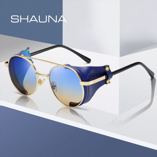 shauna spring hinge pu leather retro punk sunglasses women vintage round sun glasses men uv400, White;black
shauna spring hinge pu leather retro punk sunglasses women vintage round sun glasses men uv400, White;black