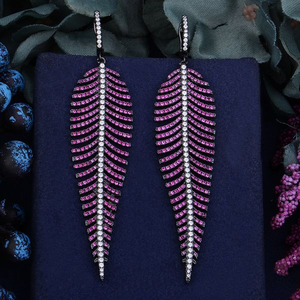 godki 99mm luxury trendy feather leaf colorful cubic zirconia naija wedding party earring fashion jewelry for women, Silver
godki 99mm luxury trendy feather leaf colorful cubic zirconia naija wedding party earring fashion jewelry for women, Silver