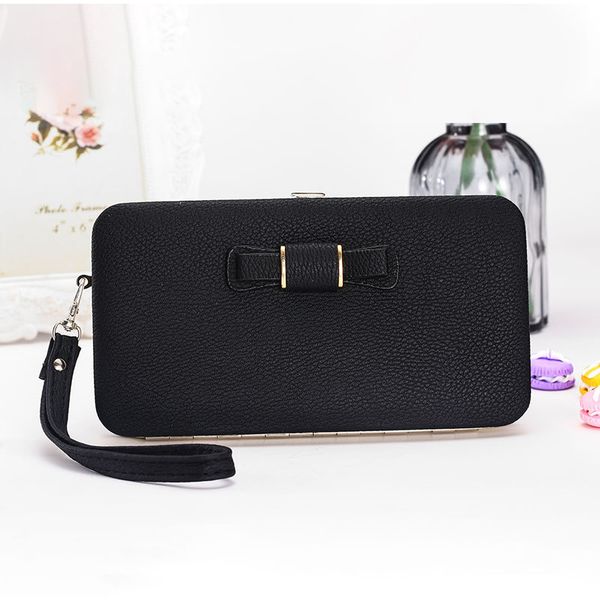 women bow tie long wallet 2019 female leather coin purse card cell phone pouch ladies solid color money bag wrist bag clutch, Red;black
women bow tie long wallet 2019 female leather coin purse card cell phone pouch ladies solid color money bag wrist bag clutch, Red;black