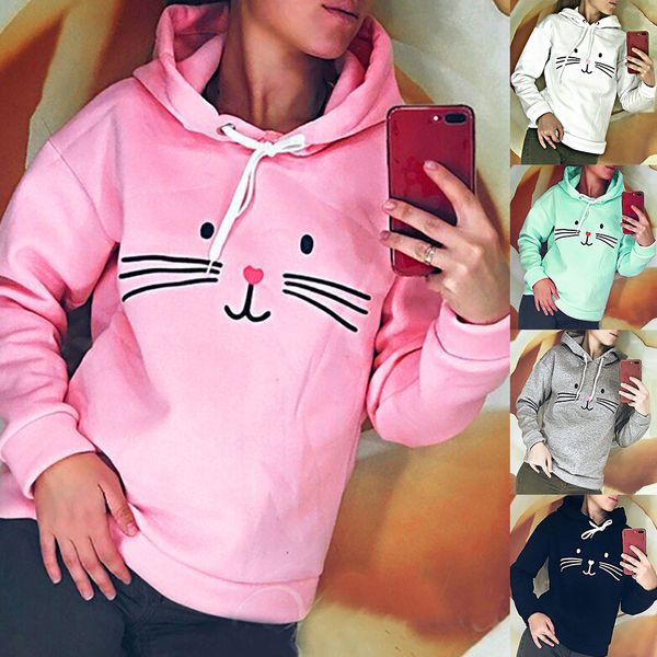 print hooded pullover autumn sweatshirt women ladies autumn cat print long sleeve sweatshirt hooded pullover shirt, Black
print hooded pullover autumn sweatshirt women ladies autumn cat print long sleeve sweatshirt hooded pullover shirt, Black