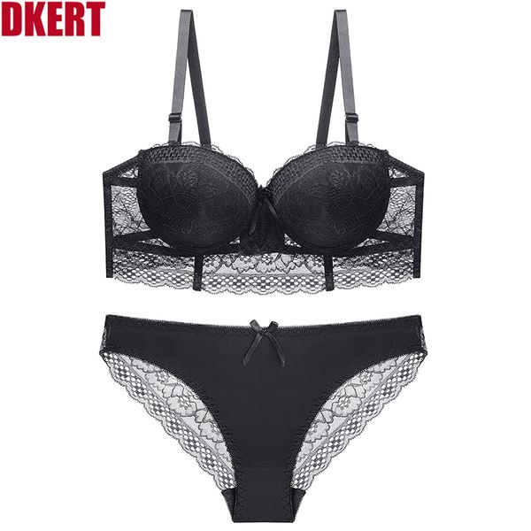 dkert women bra and panty set half cup push up underwear sets lace brief transparent, Red;black
dkert women bra and panty set half cup push up underwear sets lace brief transparent, Red;black
