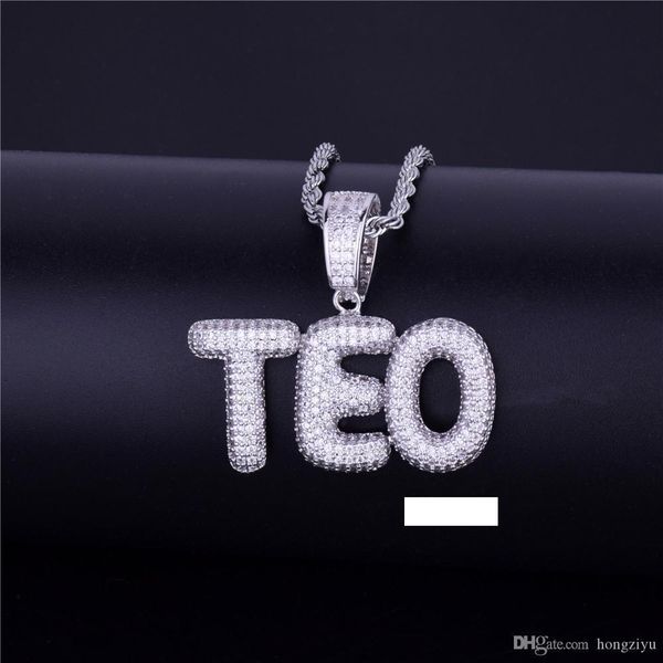 a-z custom name small bubble letters pendant charm men's necklace cz stone rock street hip hop jewelry rope chain, Silver
a-z custom name small bubble letters pendant charm men's necklace cz stone rock street hip hop jewelry rope chain, Silver