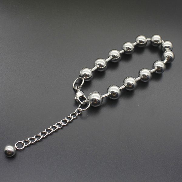 bead bracelet men stainless steel silver chain on hand charm bracelets adjustable hip hop gifts for men accessories wholesale, Black
bead bracelet men stainless steel silver chain on hand charm bracelets adjustable hip hop gifts for men accessories wholesale, Black