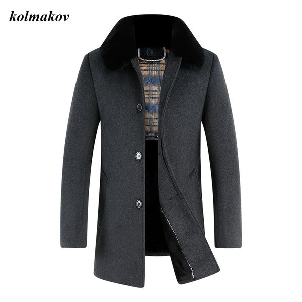 kolmakov new arrival spring style men boutique woolen coat business casual solid detachable wool collar trench woolen coat, Black
kolmakov new arrival spring style men boutique woolen coat business casual solid detachable wool collar trench woolen coat, Black