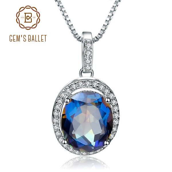 gem's ballet 925 sterling silver 3.32ct natural blueish mystic quartz gemstone pendant necklace for women fine jewelry 
gem's ballet 925 sterling silver 3.32ct natural blueish mystic quartz gemstone pendant necklace for women fine jewelry