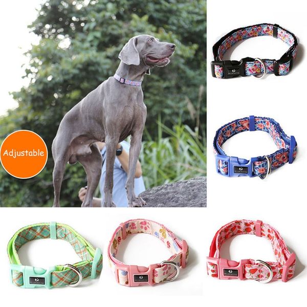 dog collar polyester pet dog colorful printed collar puppy cat with leash ring adjustable for small medium large dogs
dog collar polyester pet dog colorful printed collar puppy cat with leash ring adjustable for small medium large dogs