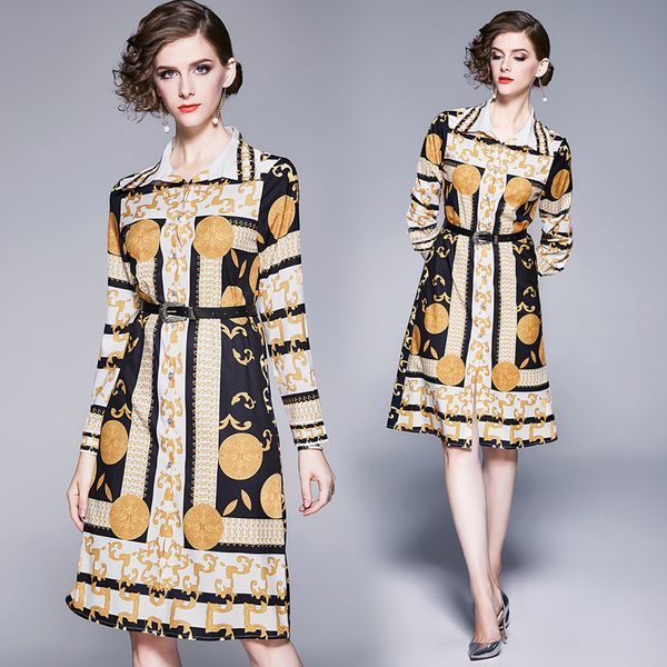 2020 runway floral printed dress women fashion long sleeve lapel neck party prom ladies designer dress elegant office button shirt dresses, Black;gray
2020 runway floral printed dress women fashion long sleeve lapel neck party prom ladies designer dress elegant office button shirt dresses, Black;gray