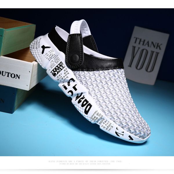 new style men's summer breathable hollow mesh shoes sandals dual-use for outdoor sports, Black
new style men's summer breathable hollow mesh shoes sandals dual-use for outdoor sports, Black