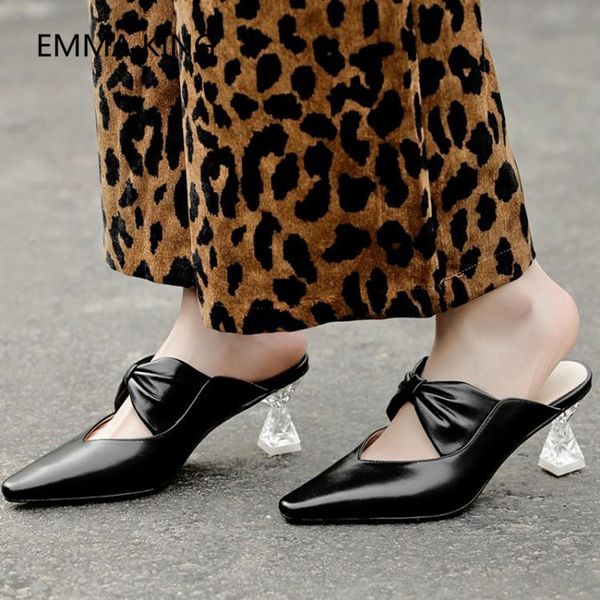black leather strange heel design shoes woman pointed toe pumps mules shoes women bow-knot clear high heel slip on slippers
black leather strange heel design shoes woman pointed toe pumps mules shoes women bow-knot clear high heel slip on slippers