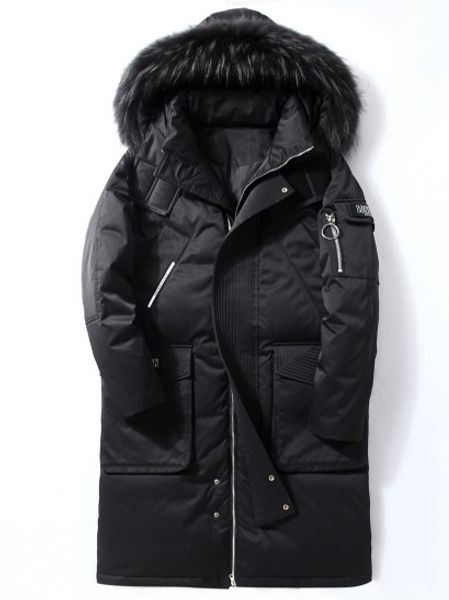 down jacket for men winter parka real fur hoodies long casual coat high street thick warm man outerwear, Black
down jacket for men winter parka real fur hoodies long casual coat high street thick warm man outerwear, Black