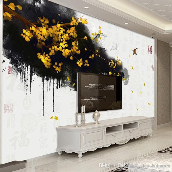 custom p wall mural wallpaper non-woven mural wall hand painted chinese gold ginkgo blessing tv background fresco wallpaper
custom p wall mural wallpaper non-woven mural wall hand painted chinese gold ginkgo blessing tv background fresco wallpaper