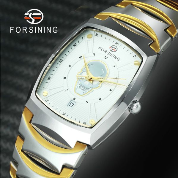 forsining classic gentleman auto mechanical wrist watch skull dial contrast color metal strap business watches, Slivery;brown
forsining classic gentleman auto mechanical wrist watch skull dial contrast color metal strap business watches, Slivery;brown