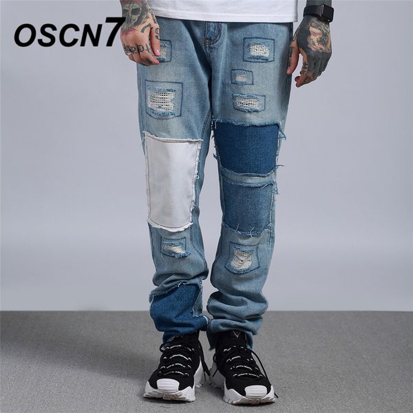 oscn7 streetwear hip hop hole jeans pants men brand high street 2019 new fashion trend elastic band denim mens pants 882, Blue
oscn7 streetwear hip hop hole jeans pants men brand high street 2019 new fashion trend elastic band denim mens pants 882, Blue