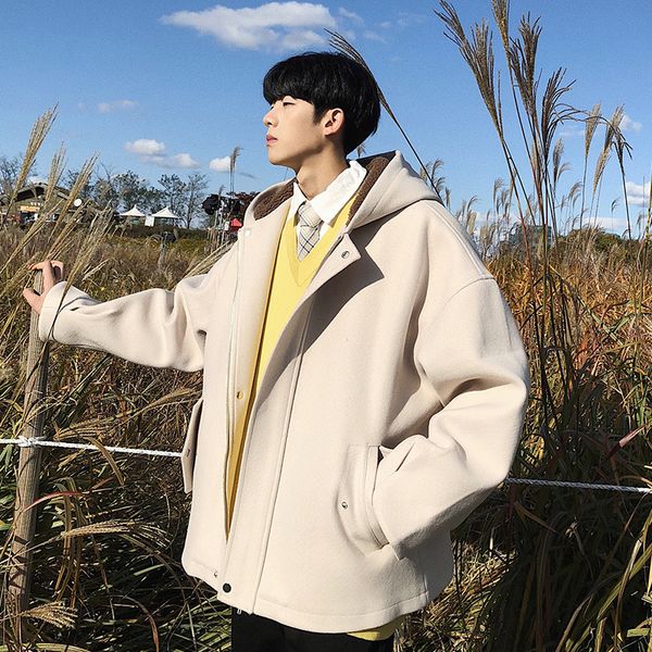 autumn and winter new men's fashion long-sleeved simple casual woolen coat solid color loose large size youth wild warm, Black
autumn and winter new men's fashion long-sleeved simple casual woolen coat solid color loose large size youth wild warm, Black