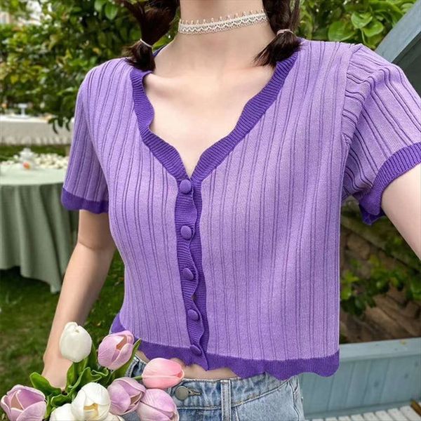loose thin coat knitwear knitwear women's 2020 girls' purple short v-neck half sleeve coat fashionable, White
loose thin coat knitwear knitwear women's 2020 girls' purple short v-neck half sleeve coat fashionable, White