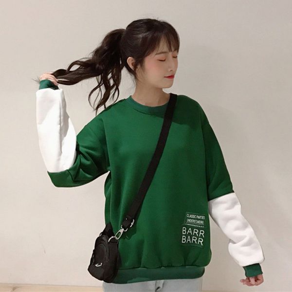 girl autumn preppy style women o neck sweatshirt long sleeve thicken coats letter print ladies patchwork sweatshirts, Black
girl autumn preppy style women o neck sweatshirt long sleeve thicken coats letter print ladies patchwork sweatshirts, Black