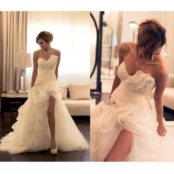2019 plus size strapless organza wedding dresses appliques pleats draped a line bridal gowns custom made, White
2019 plus size strapless organza wedding dresses appliques pleats draped a line bridal gowns custom made, White