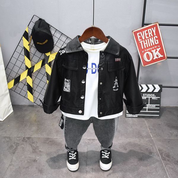мультфильм baby boy одежда set осень 2019 новый стиль одежды для новорожденных мальчиков одежда pu кожаная куртка + футболка + джинсы мальчи, White
мультфильм baby boy одежда set осень 2019 новый стиль одежды для новорожденных мальчиков одежда pu кожаная куртка + футболка + джинсы мальчи, White