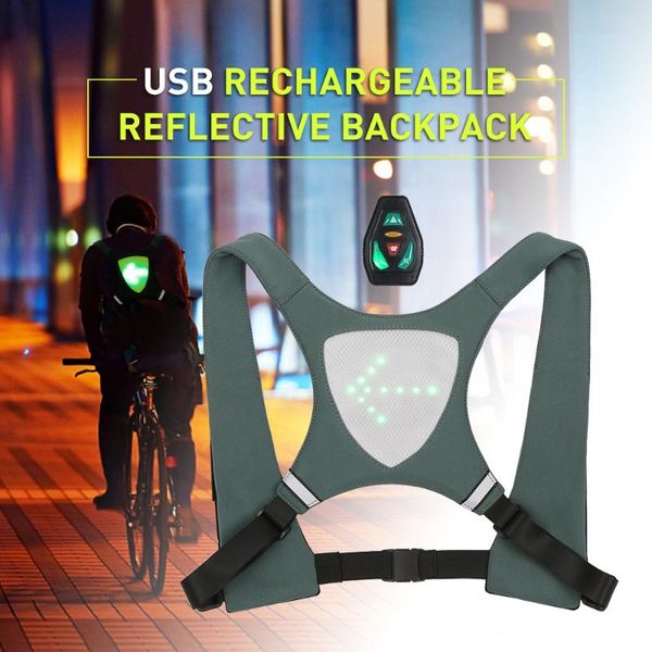 usb rechargeable reflective vest backpack with led turn signal light remote control outdoor safety bag gear for cycling jogging
usb rechargeable reflective vest backpack with led turn signal light remote control outdoor safety bag gear for cycling jogging