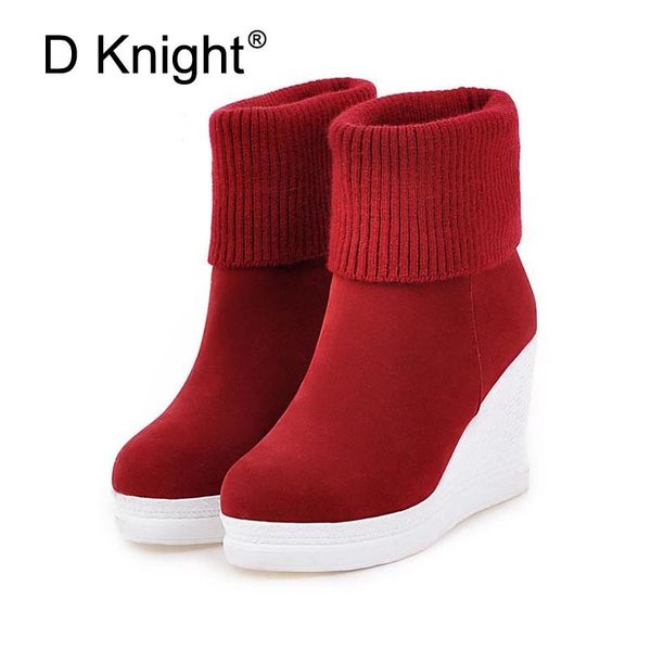women platform wedges ankle boots fashion round toe slip-on winter boots ladies casual high heels winter shoes size 34-43, Black
women platform wedges ankle boots fashion round toe slip-on winter boots ladies casual high heels winter shoes size 34-43, Black