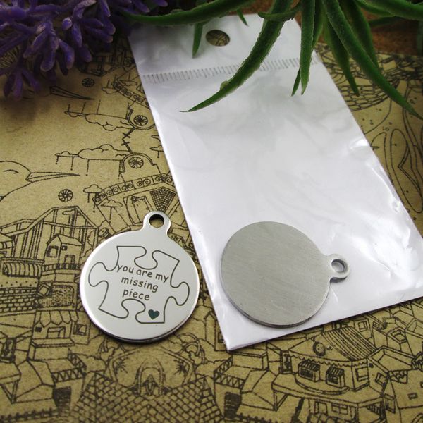 40pcs--"you are my missing piece"stainless steel charms more style for choosing diy charms pendants for necklace, Bronze;silver
40pcs--"you are my missing piece"stainless steel charms more style for choosing diy charms pendants for necklace, Bronze;silver