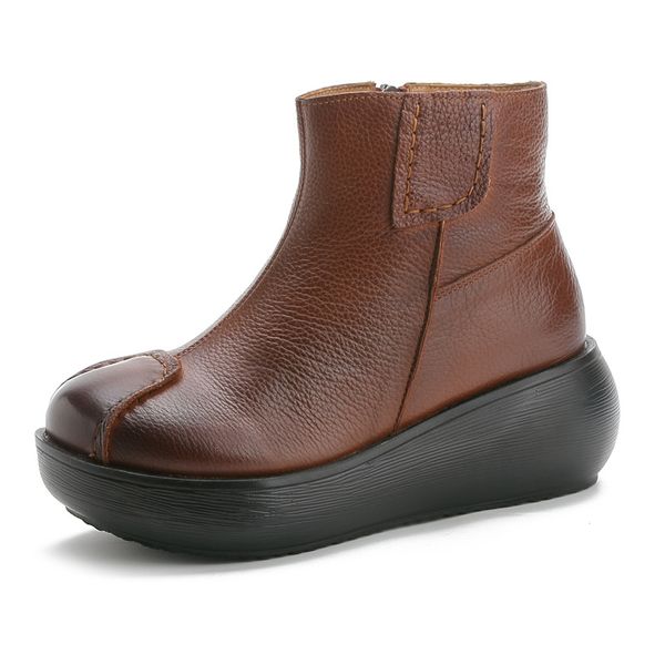 2019 autumn/winter new national wind thick-bottomed muffin soft-bottomed side zipper short boots leather plus velvet, Black
2019 autumn/winter new national wind thick-bottomed muffin soft-bottomed side zipper short boots leather plus velvet, Black